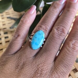 Sterling Silver Kingman Turquoise Ring Size 8